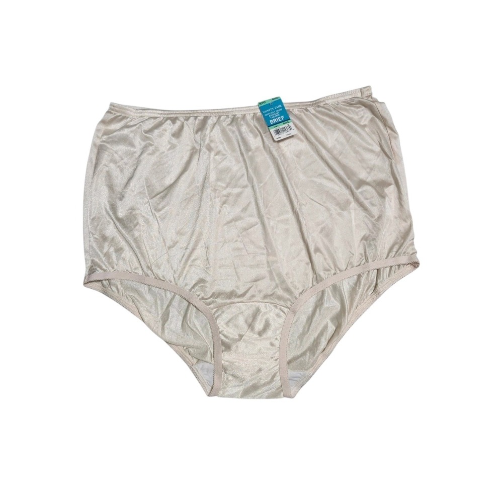 Vanity Fair Full Brief Granny Panties Style 15712 Silky Nylon Size 8/XL FAWN